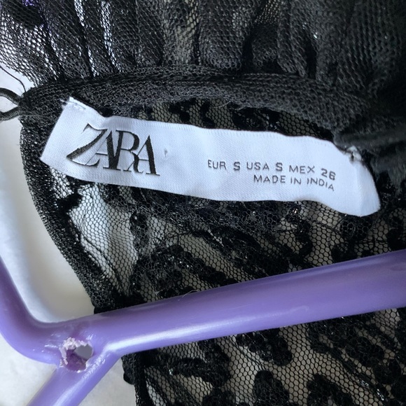 Zara Mesh Black Beaded Top - Picture 2 of 6